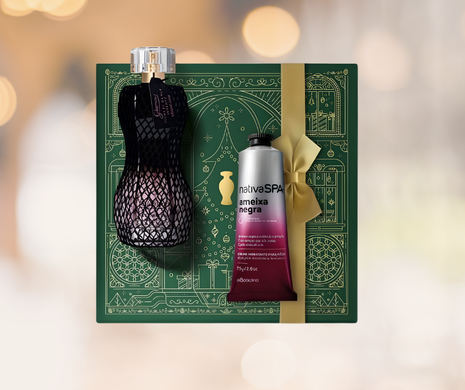 Set de regalo de Navidad: Perfume Glamour Secrets Black Intense + Black Plum