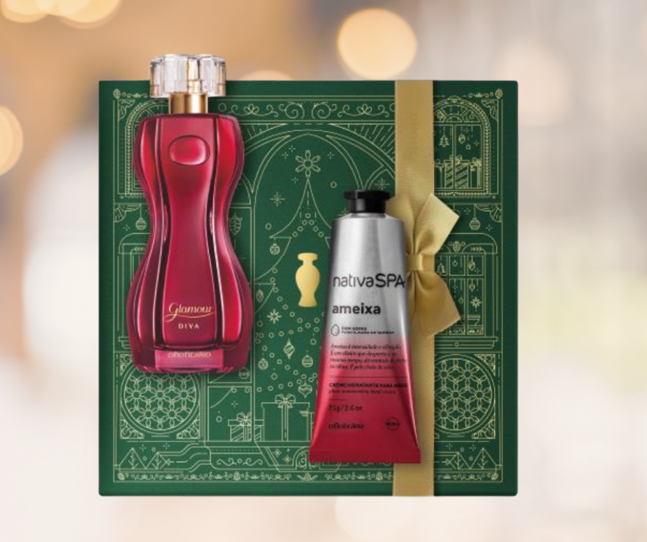 Kit de Natal: Perfume Glamour Diva + Plum