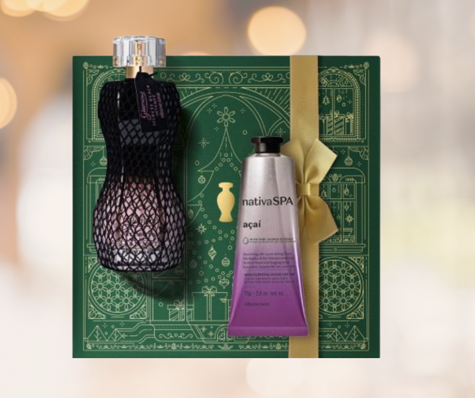 Kit de Natal: Perfume Glamour Secrets Black Intense + Açaí