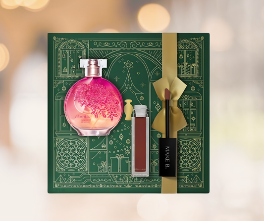 Conjunto de presente de Natal Floratta Summer Romance em cashmere quente