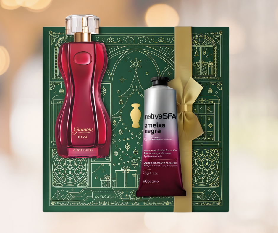 Kit de Natal: Perfume Glamour Diva + Black Plum
